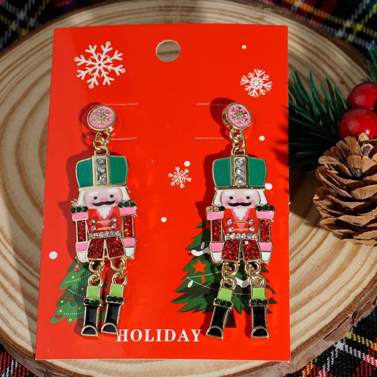 NEW CHRISTMAS CARTOON DIAMOND PENDANT EARRINGS