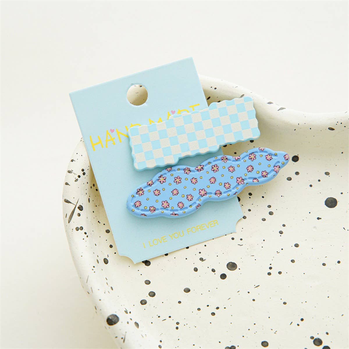 NEW WAVY PLAID HAIR CLIP SET OF 2_CWAHA1029