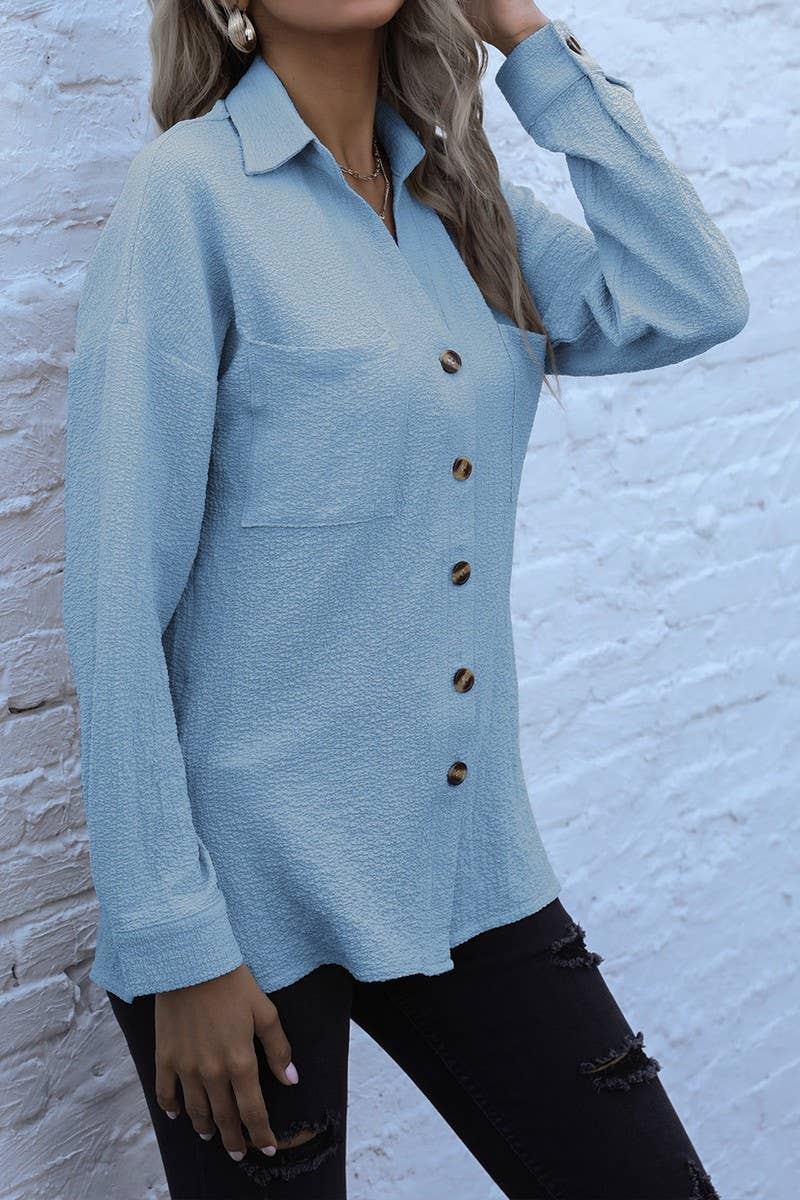 CWTSTL00959_LONG SLEEVE SOLID LAPEL MID-LENGTH VINTAGE SHIRT