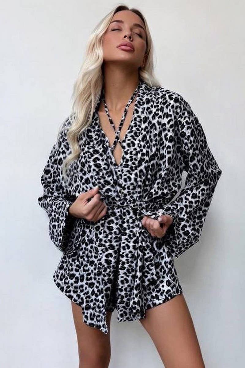 CWSPJ0331_LEOPARD PRINT UNDERWEAR SHORTS PAJAMA SET