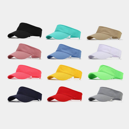 CWAH3177_OUTDOOR SPORTS SOLID COLOR EMPTY TOP SUN VISOR