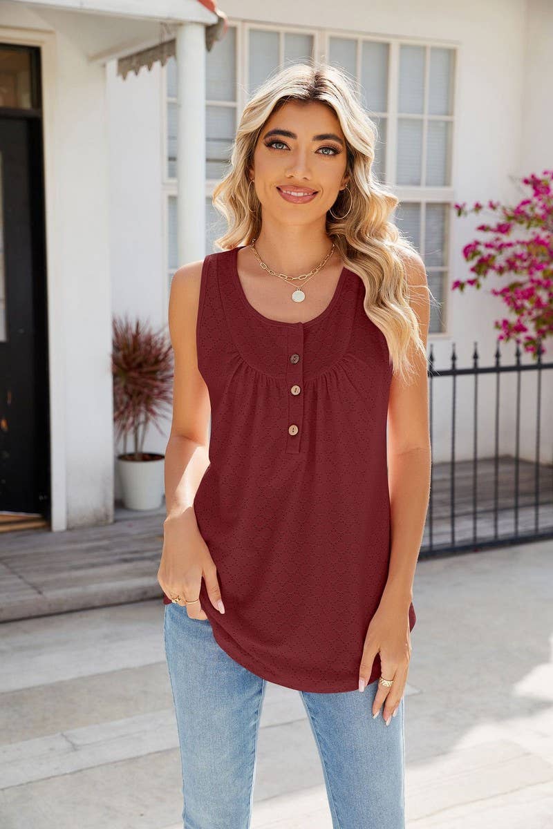 CWTTSL0230_Sleeveless Crew Neck Pullover Knit Top