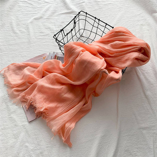 Cotton Linen Solid Color Beach Shawl Scarf