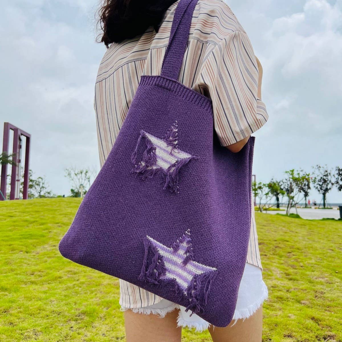 CWAB5067_LARGE CAPACITY HAND-CROCHETED SHOULDER BAG