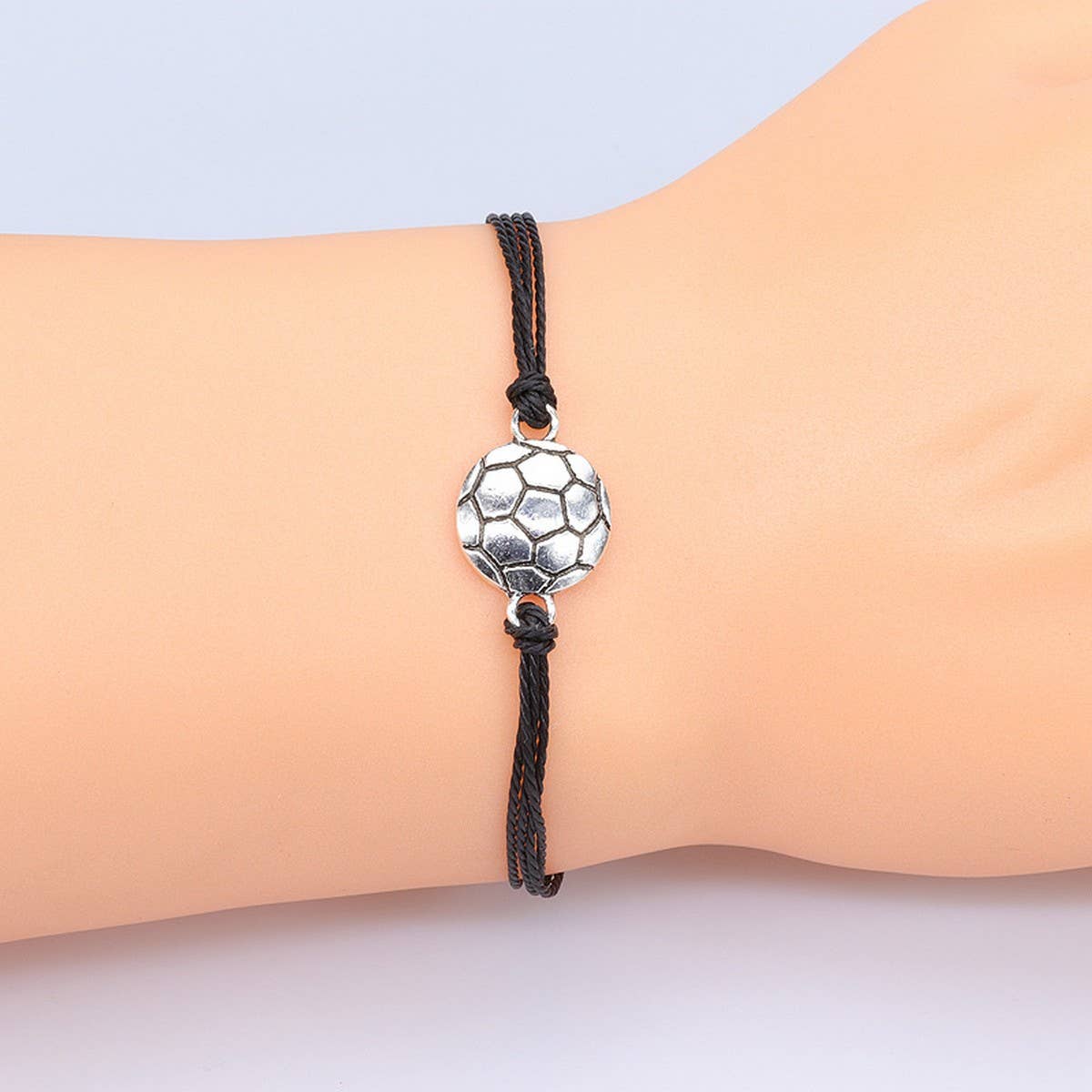 WATERPROOF WAX THREAD WOVEN FOOTBALL BRACELET