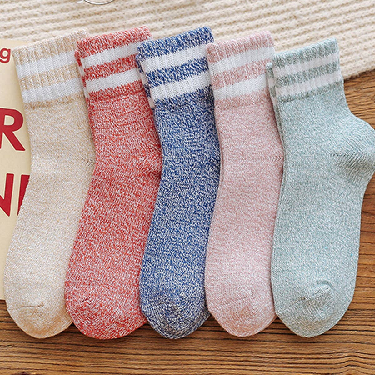 WINTER COLOR MATCHING 5 PAIRS OF SOCKS PER PACK