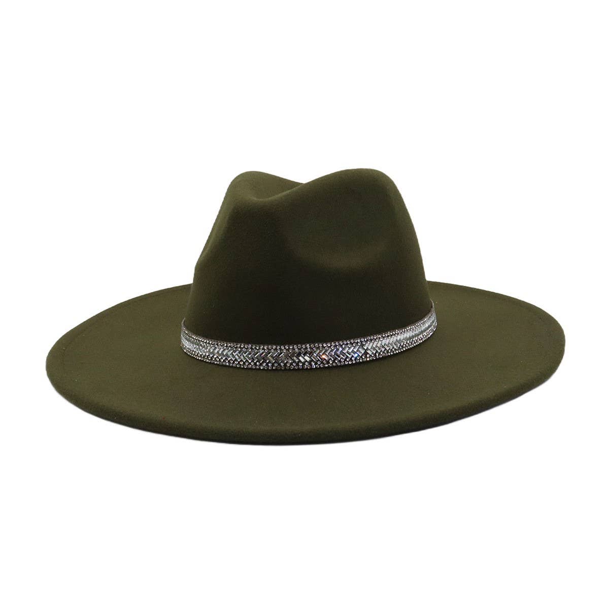 Men & Women Wool Blend Fedora Hat Heart Top_CWAH04376