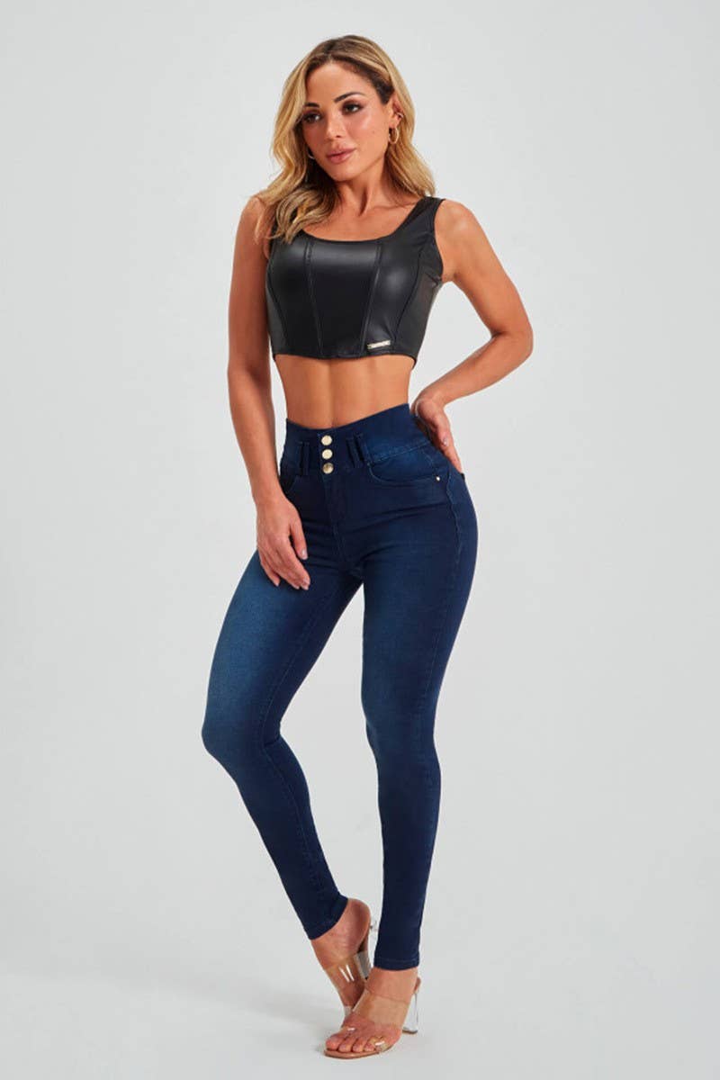 CWJP0599_HIGH WAIST STRETCH BUTT LIFTING SKINNY JEANS