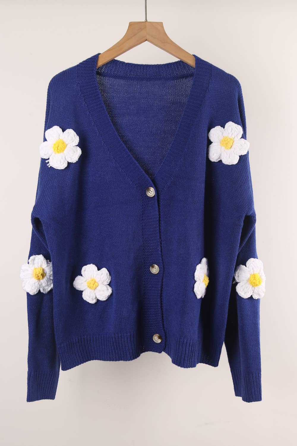 BUTTON UP CARDIGAN FLOWER COAT SWEATER