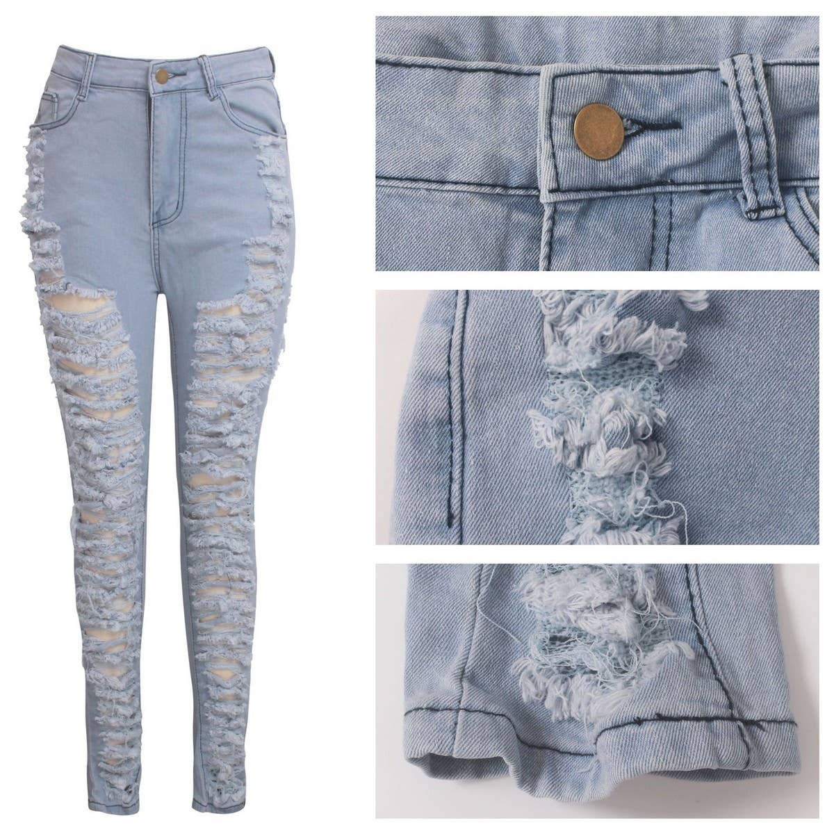 WOMENS SEXY HOLE TASSEL SLIM FITTING JEANS_CWJP0083