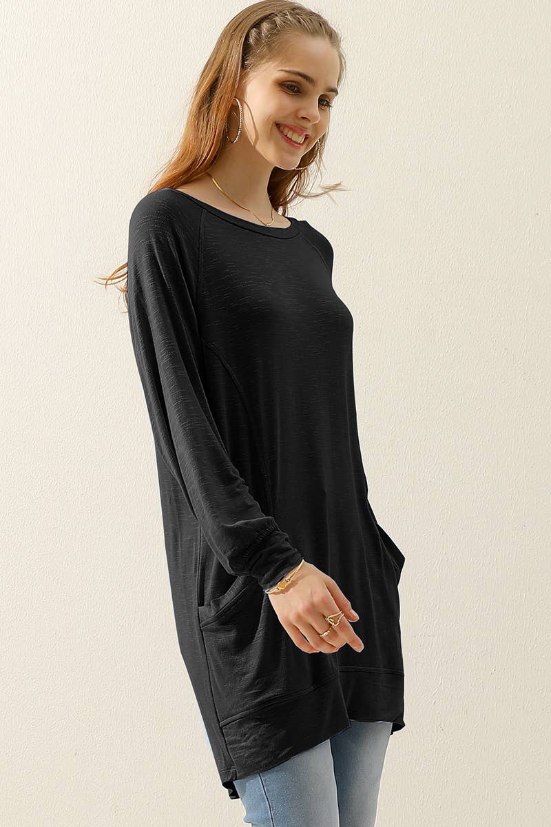 CWTTL1491-P_PLUS SIZED R NECK LONG SLEEVE SLUB LONG KNIT TOP