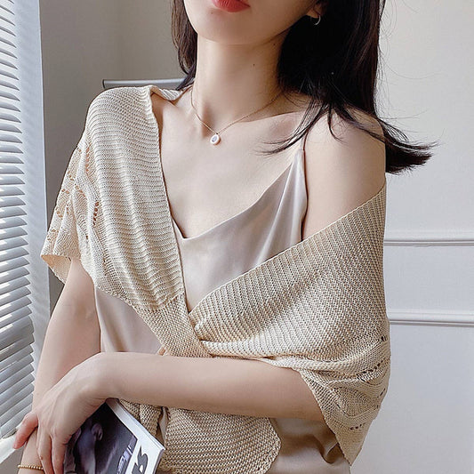 CWASC03115_KNIT MERMAID SHAWL CAPE SUN PROTECTION SCARF