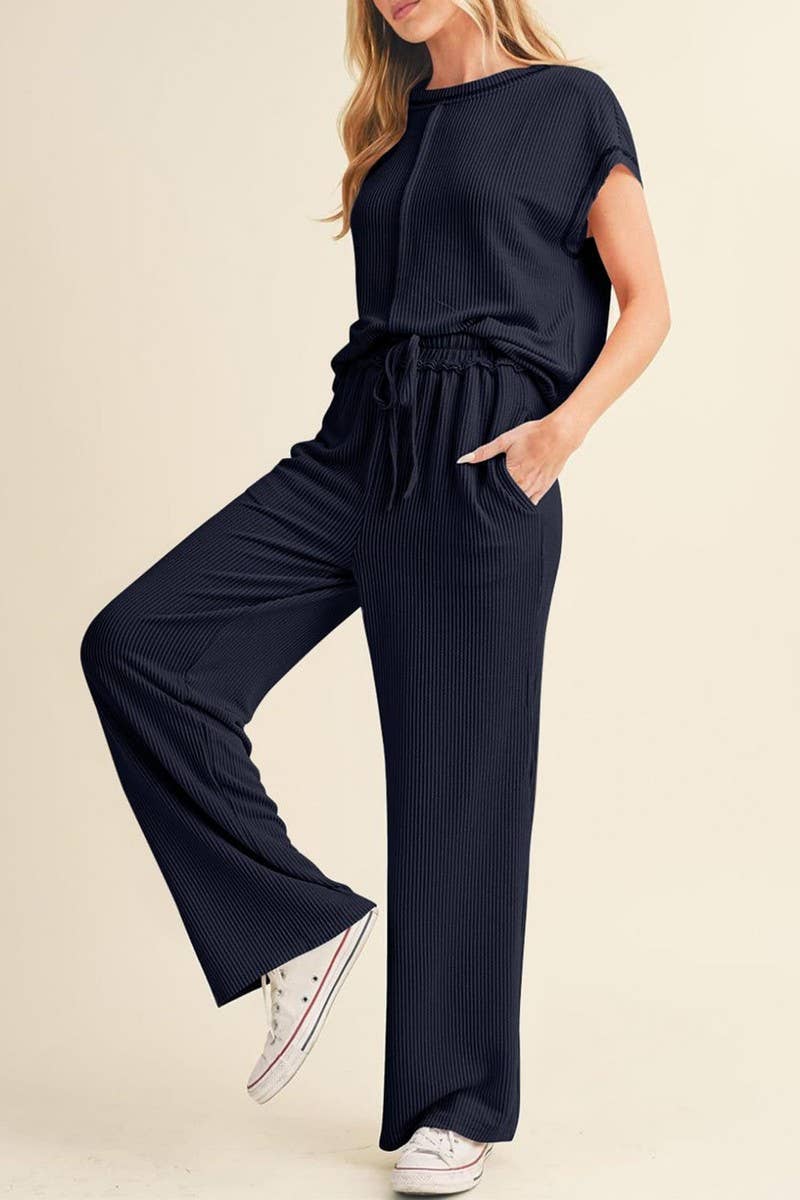 CWSTB2104_SOLID SHORT SLEEVE AND PANTS LOUNGE SET