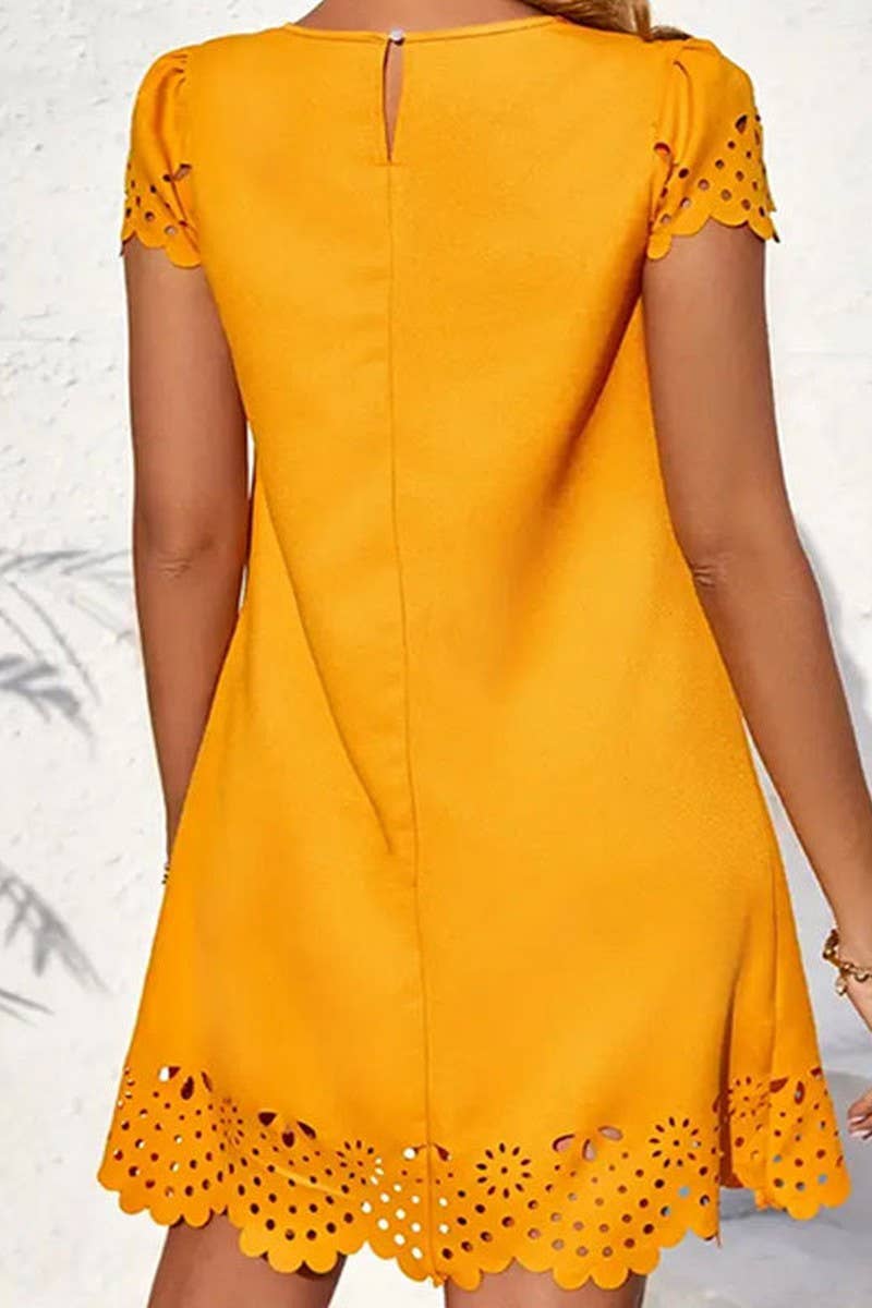 CWDSD7593_SPRING AND SUMMER SOLID COLOR A-LINE DRESS