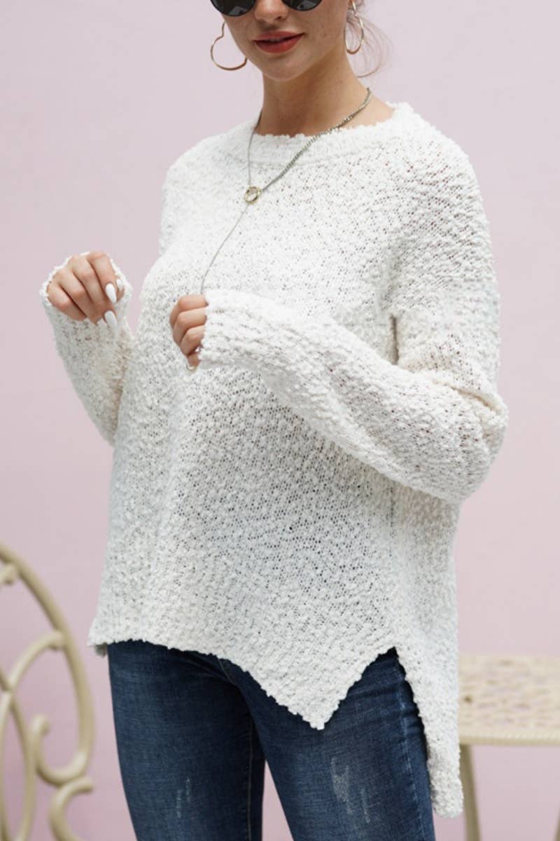 CWOSWL1409_Crew Neck Pullover Casual Sweater