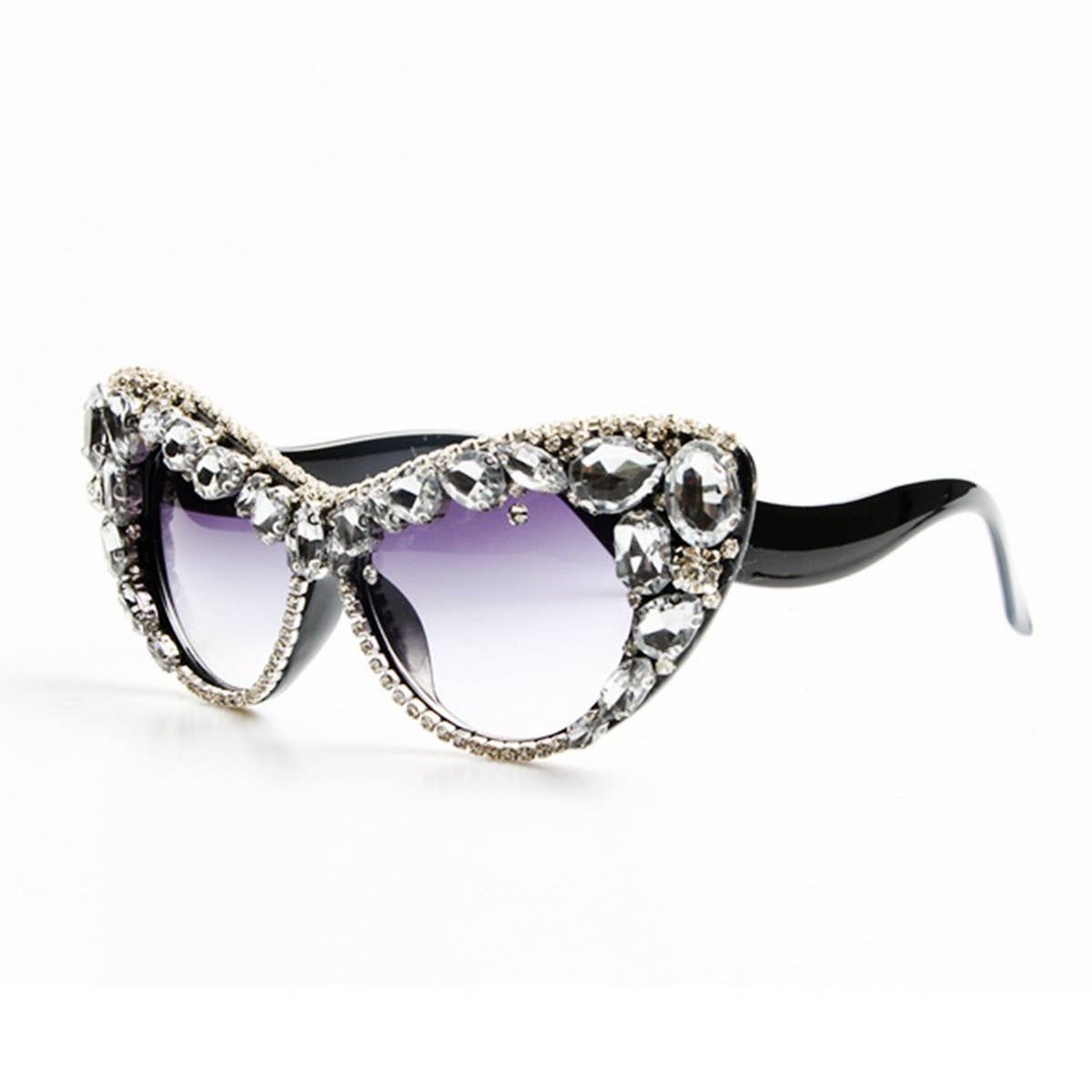 COLORFUL RHINESTONE CAT-EYE SUNGLASSES