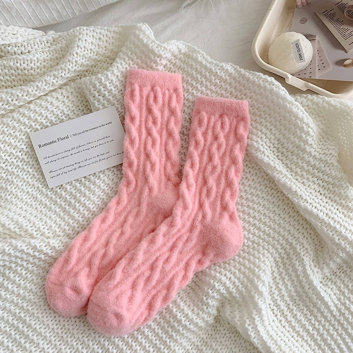 Cozy Thick Plush Hemp-Knit Socks for Fall & Winter