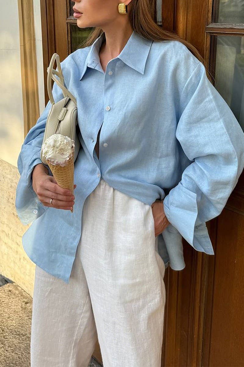 CWTSTL01004_CASUAL VACATION SOLID LONG SLEEVE SHIRT