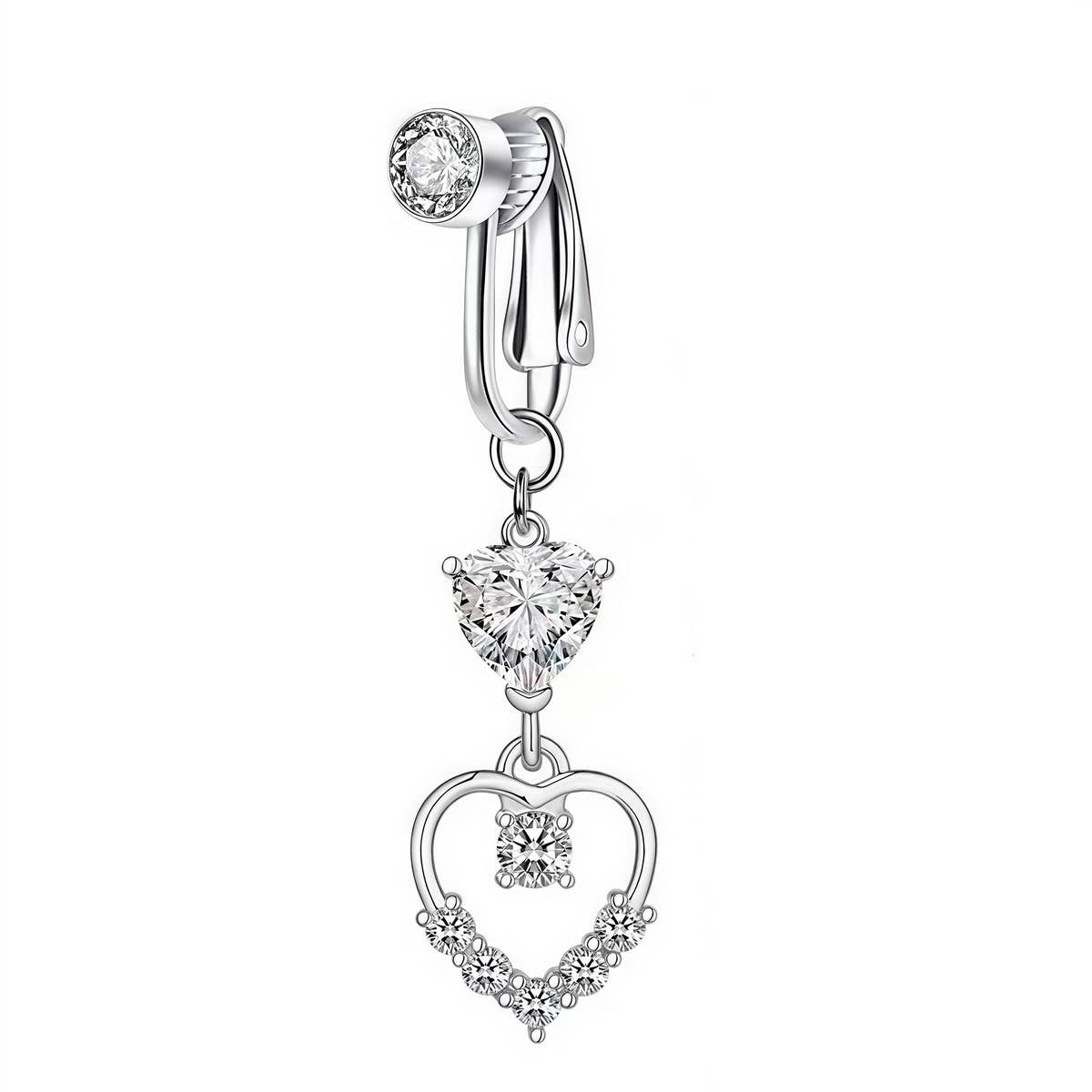 Crystal Moon Heart Butterfly Fake Navel Ring