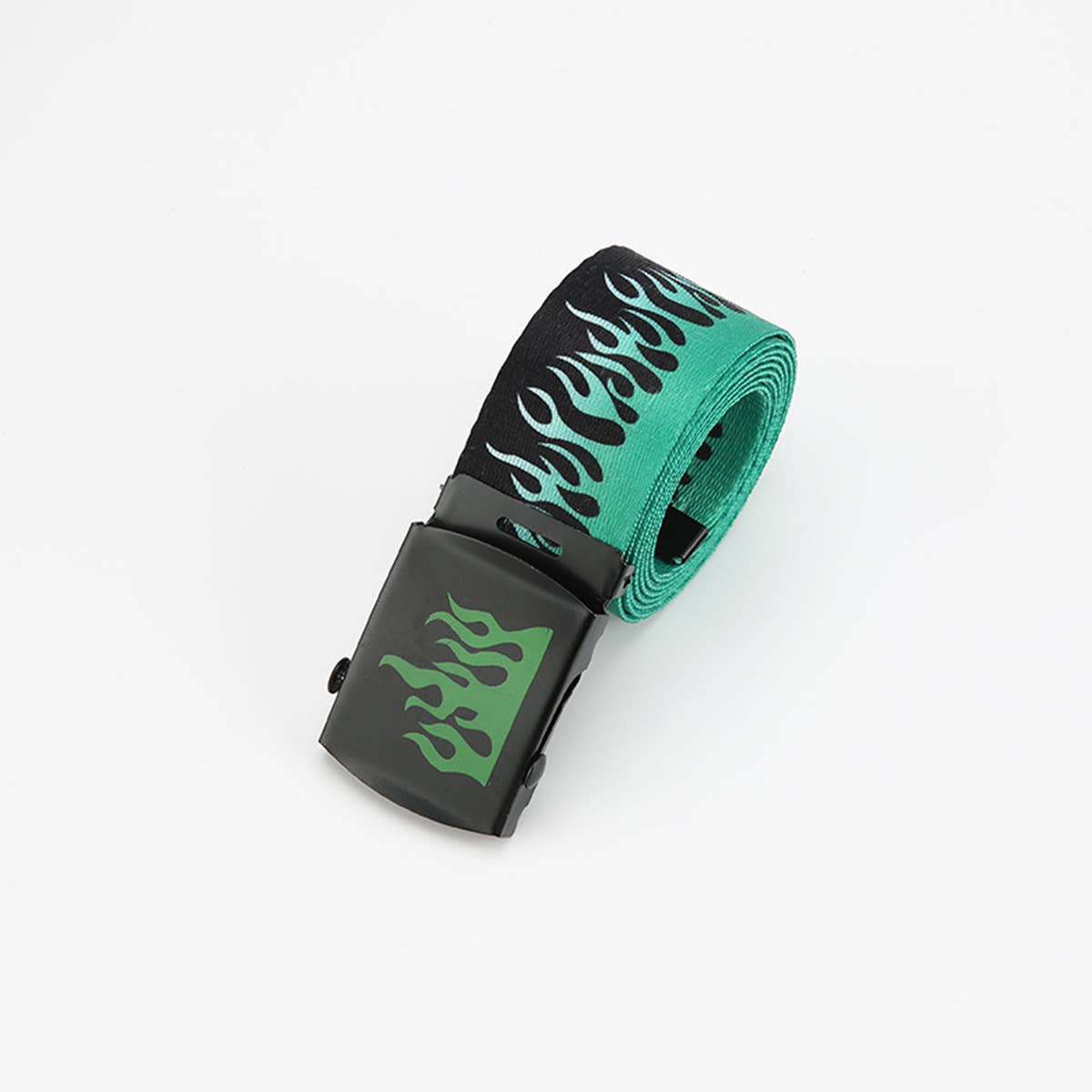 CWABE0947_FASHION HIP HOP MEN'S CANVAS FLAME BELT