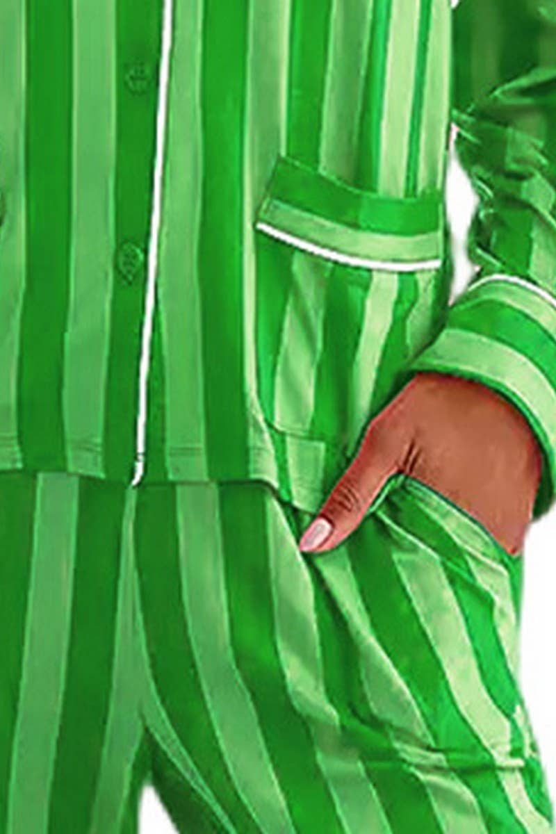 CWSPJ0440_STRIPED LONG SLEEVE TOP AND PANTS PAJAMA SET