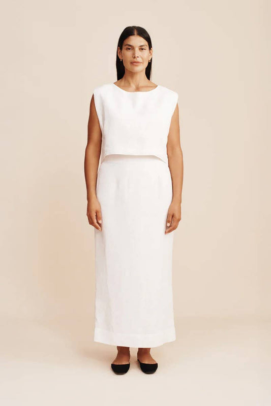 CWSS1140_LINEN COTTON SPRING SUMMER SKIRT SET