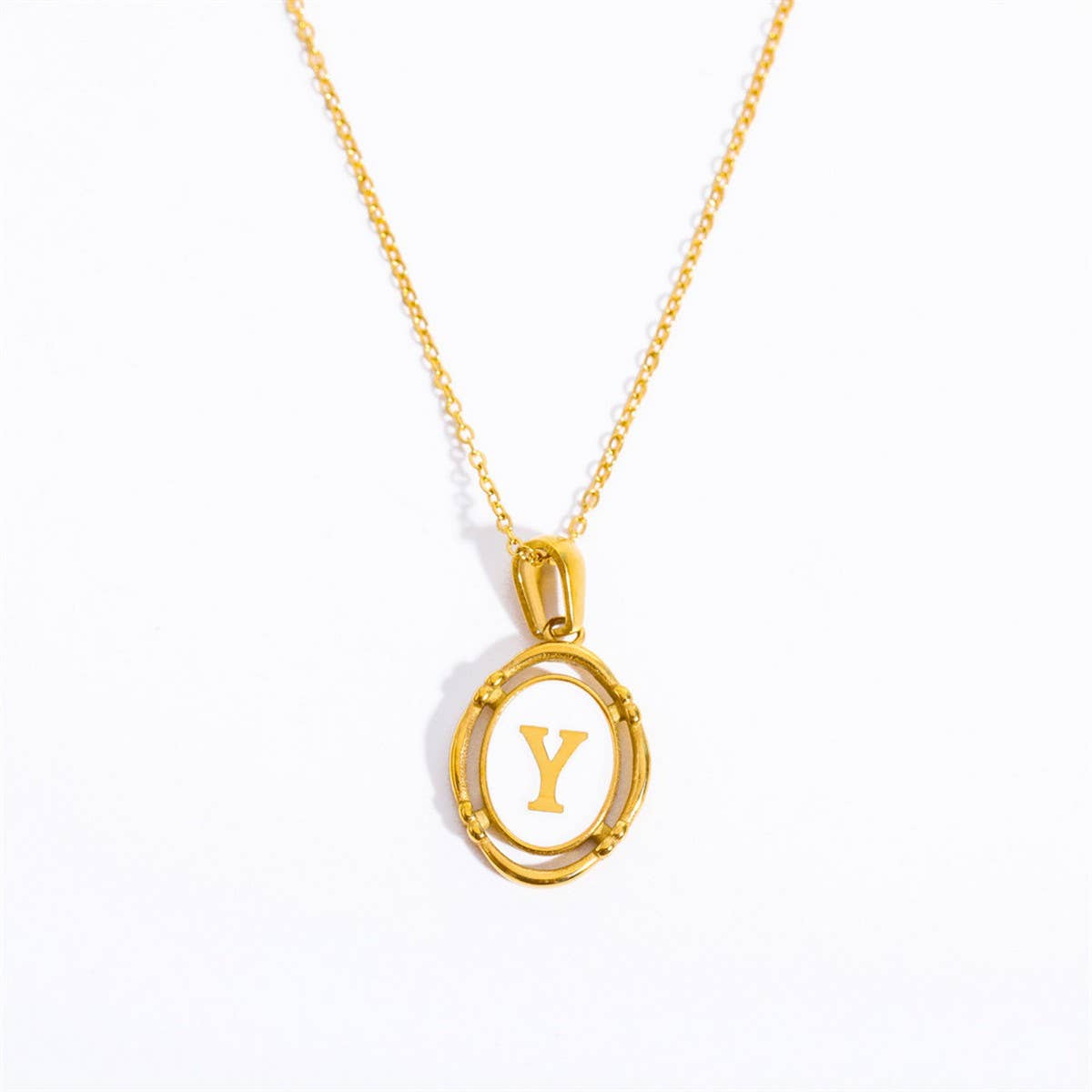 NEW CREATIVE 26 LETTERS PENDANT OVAL NECKLACE