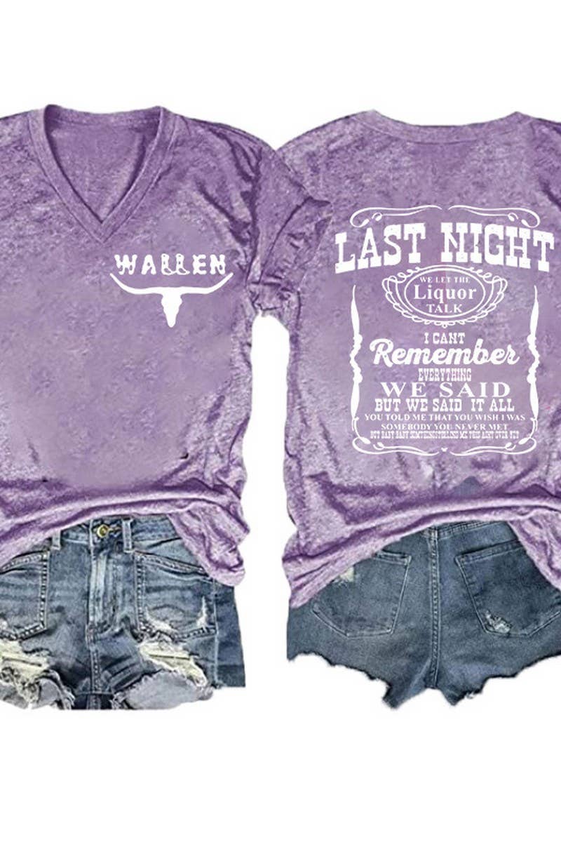 CWTTS1060_DOUBLE SIDED PRINTED V NECK SHORT SLEEVED T SHIRT