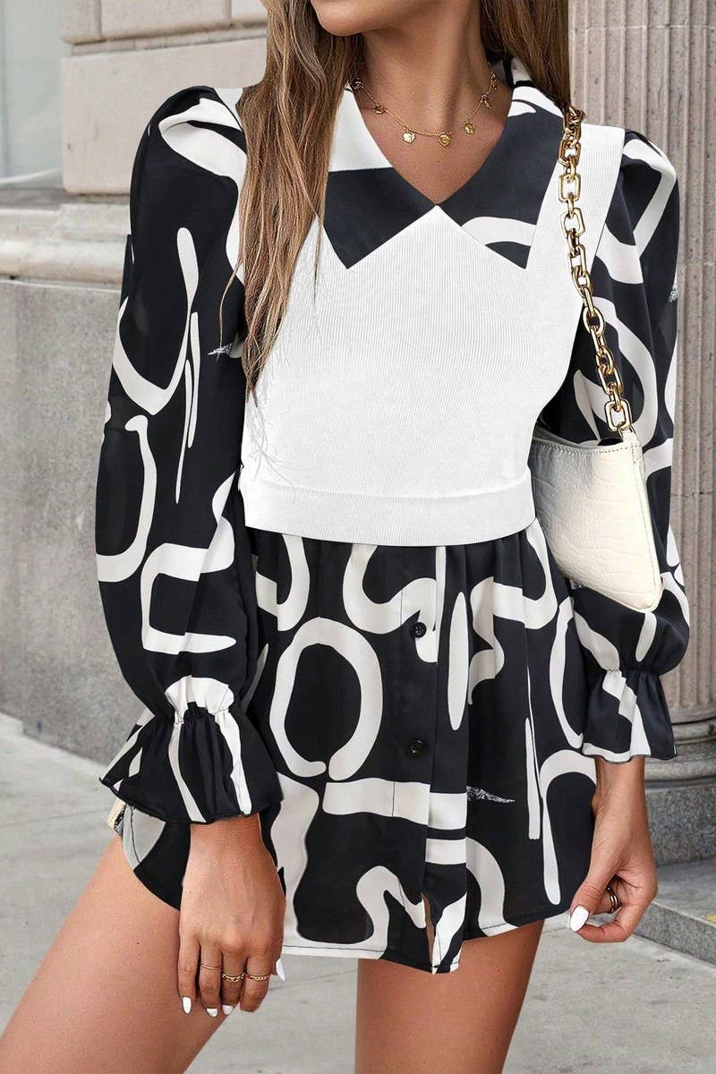 CWTBLL2765_LAPEL COMMUTER STITCHING LONG SLEEVE SHIRT