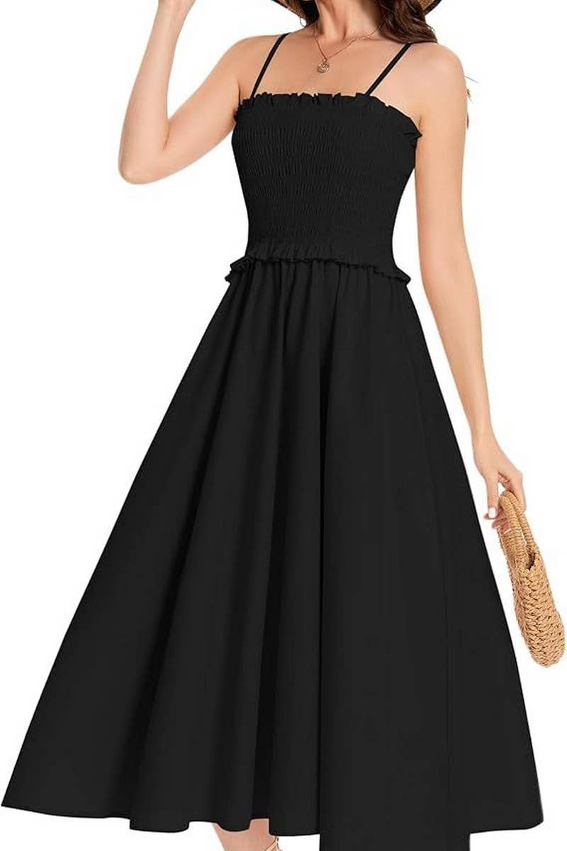 CWDMD5855_SOLID SLIM FIT WAIST TIE STRAP MAXI DRESS