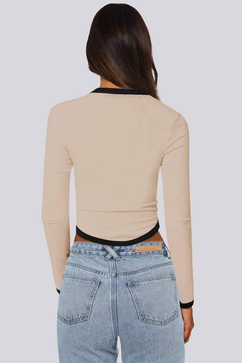 CWTBLL01072_LONG SLEEVE COLORBLOCK SLIM CROP PULLOVER