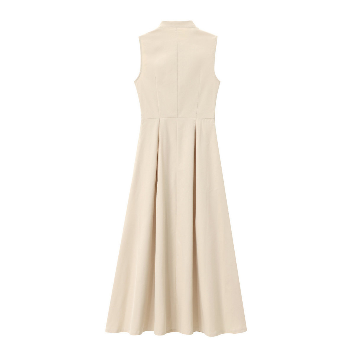 Waist-Cinched Sleeveless Dress - Chic Commuter