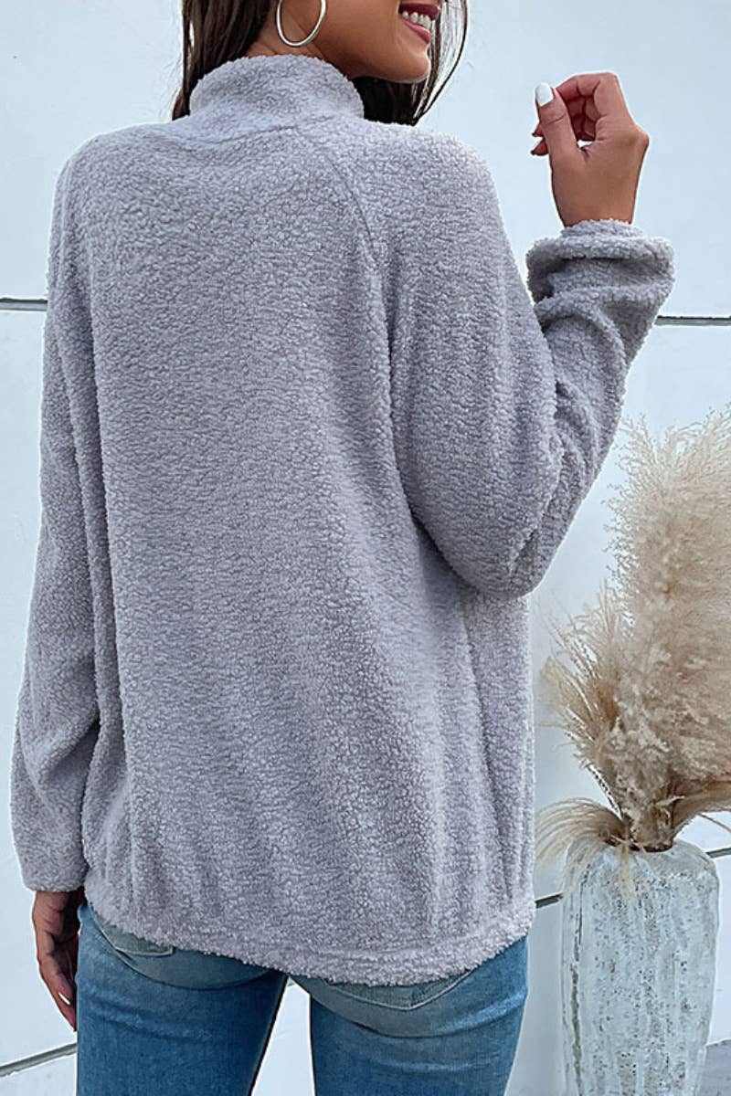 CWOHOL1007_VINTAGE PLUSH PATCHWORK BUTTON LONG-SLEEVED TOP