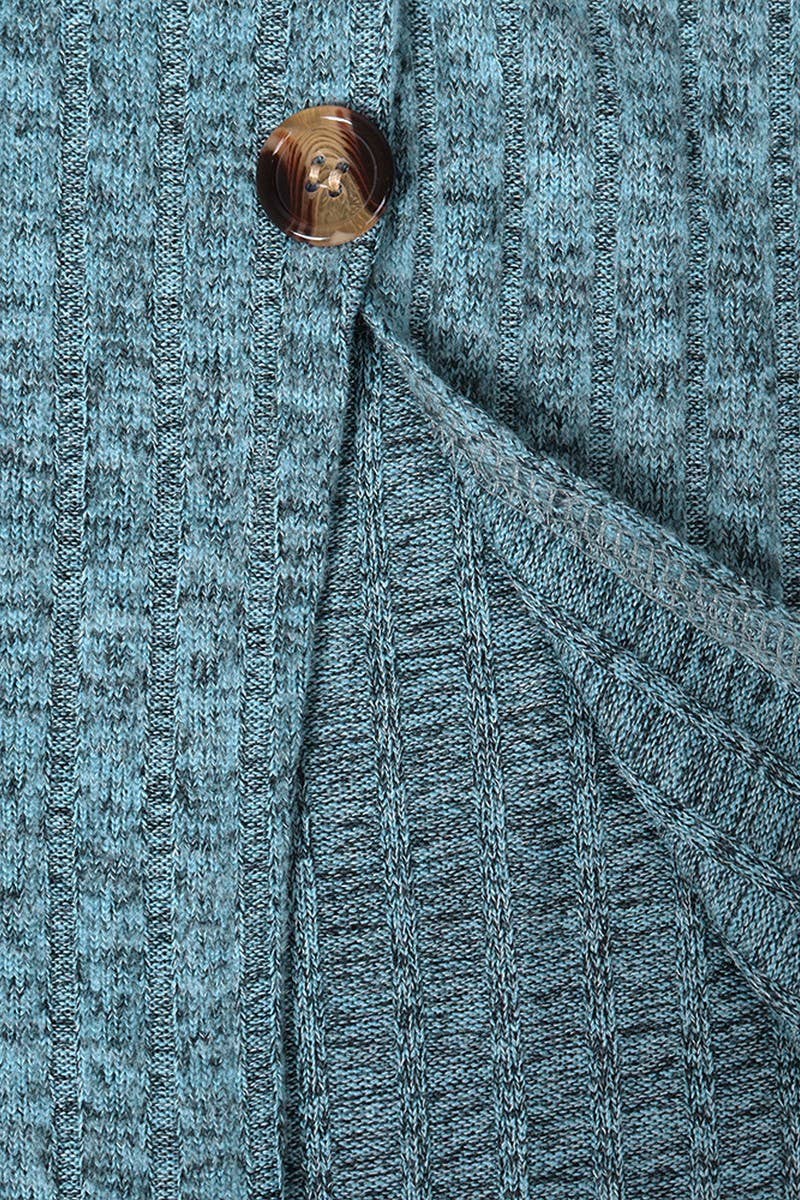 CWTBLL1630_RIBBED CREW NECK BUTTON-DOWN TOP