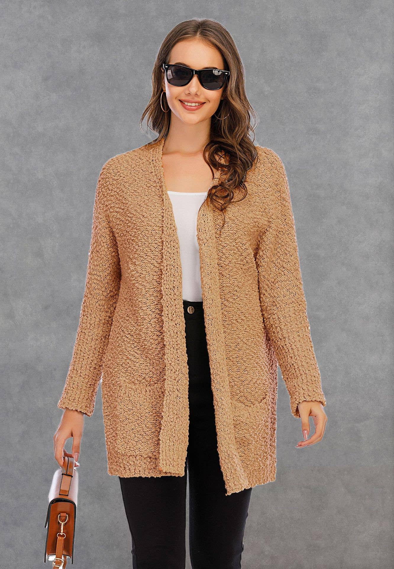 CWOSWL1044_Long Sleeve Open Front Long Cardigan Sweater