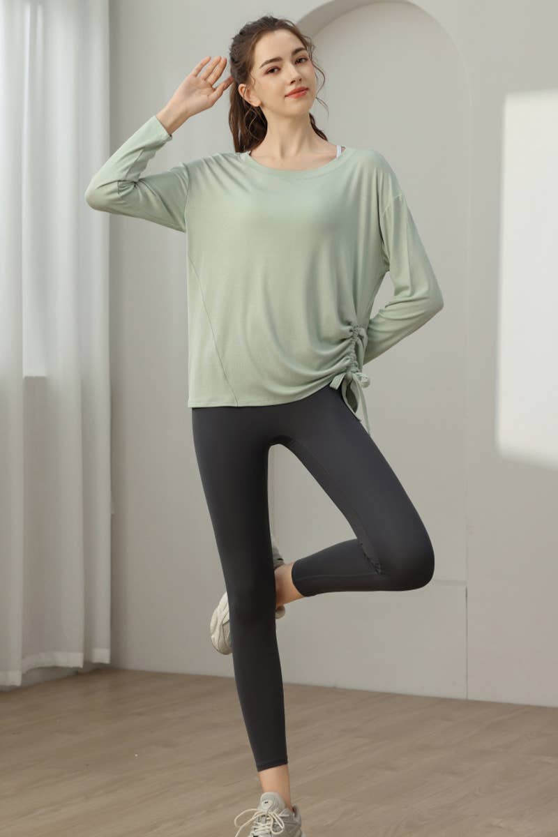 CWTBLL3556_SPORTS LOOSE SLIM DRAWSTRING YOGA CLOTHES