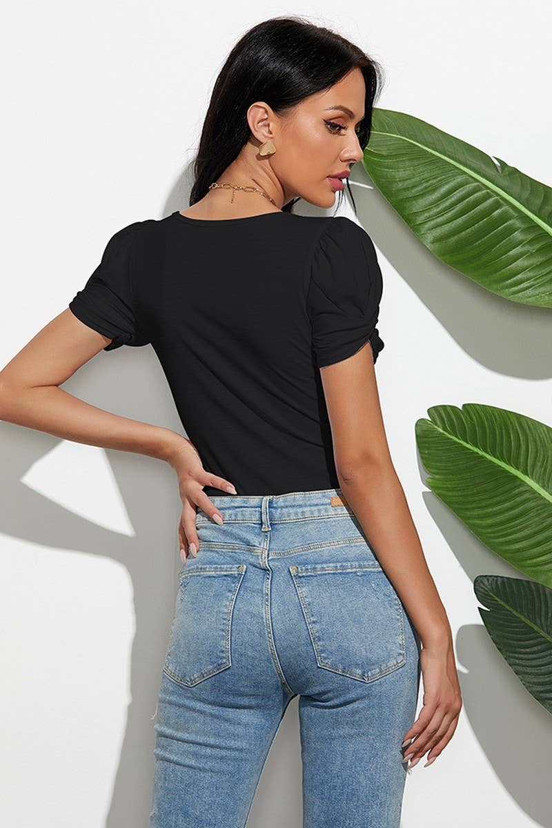 CWSBSS0035_SOLID COLOR U-NECK SHORT-SLEEVED BODYSUIT