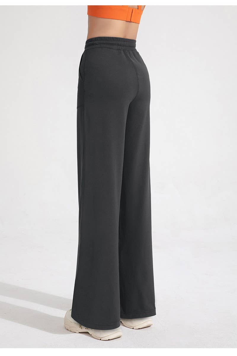 CWBLP1509_HIGH WAIST LOOSE POCKET WIDE LEG YOGA PANTS