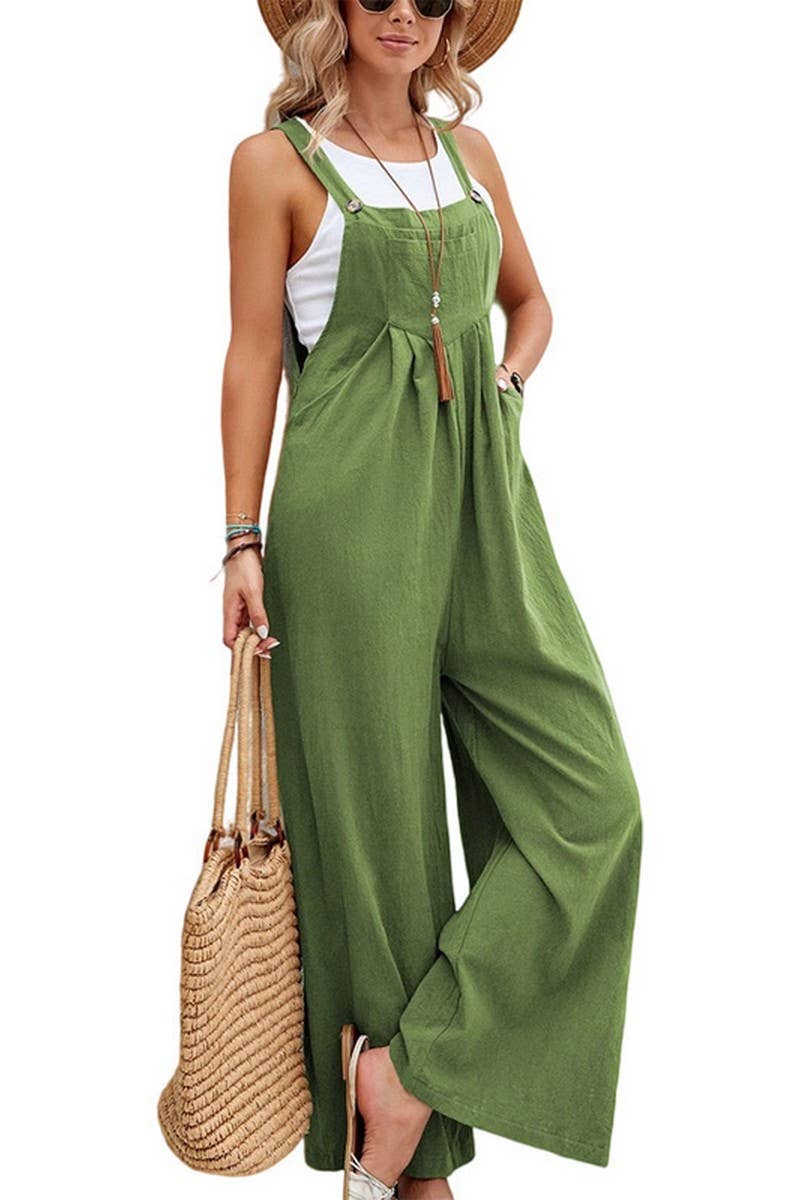 CWSJS00259_SOLID COLOR CASUAL LOOSE JUMPSUIT