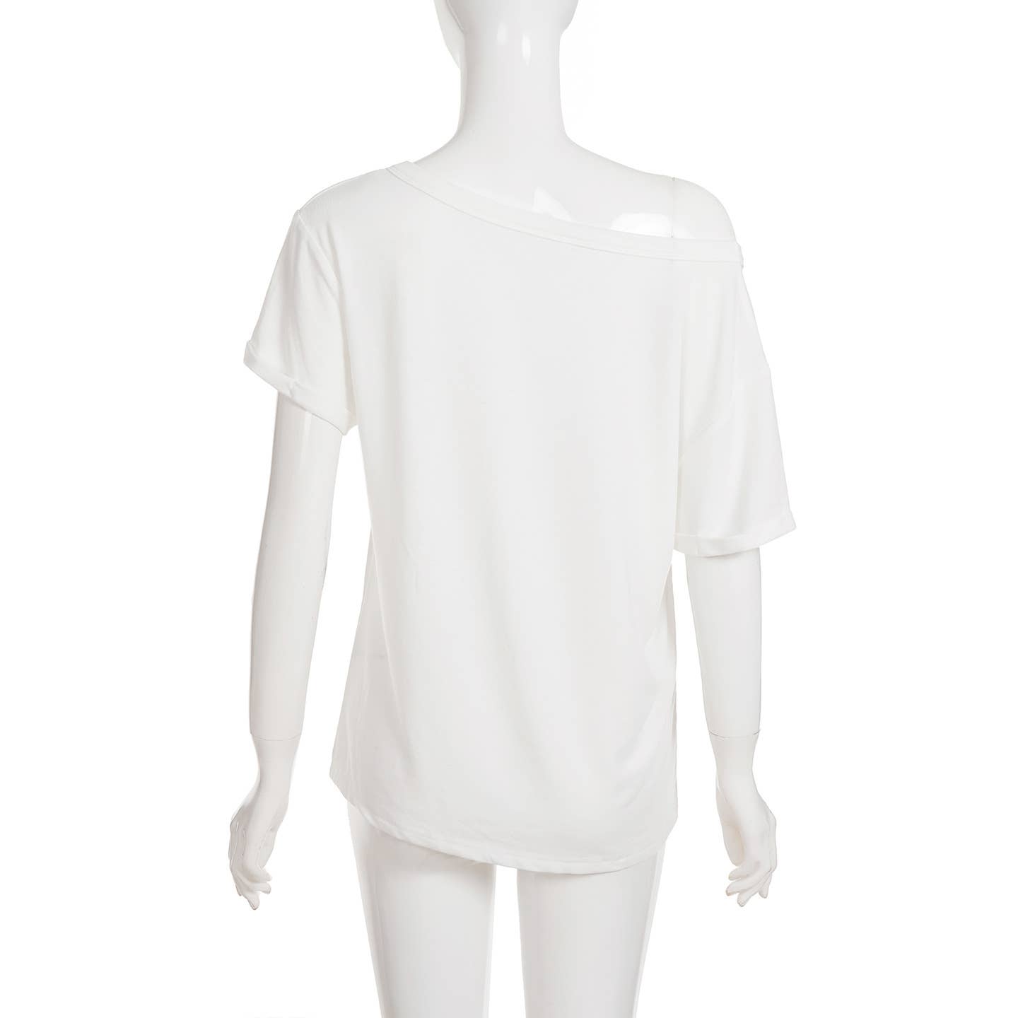 Cross copper embossed casual V-neck loose Top