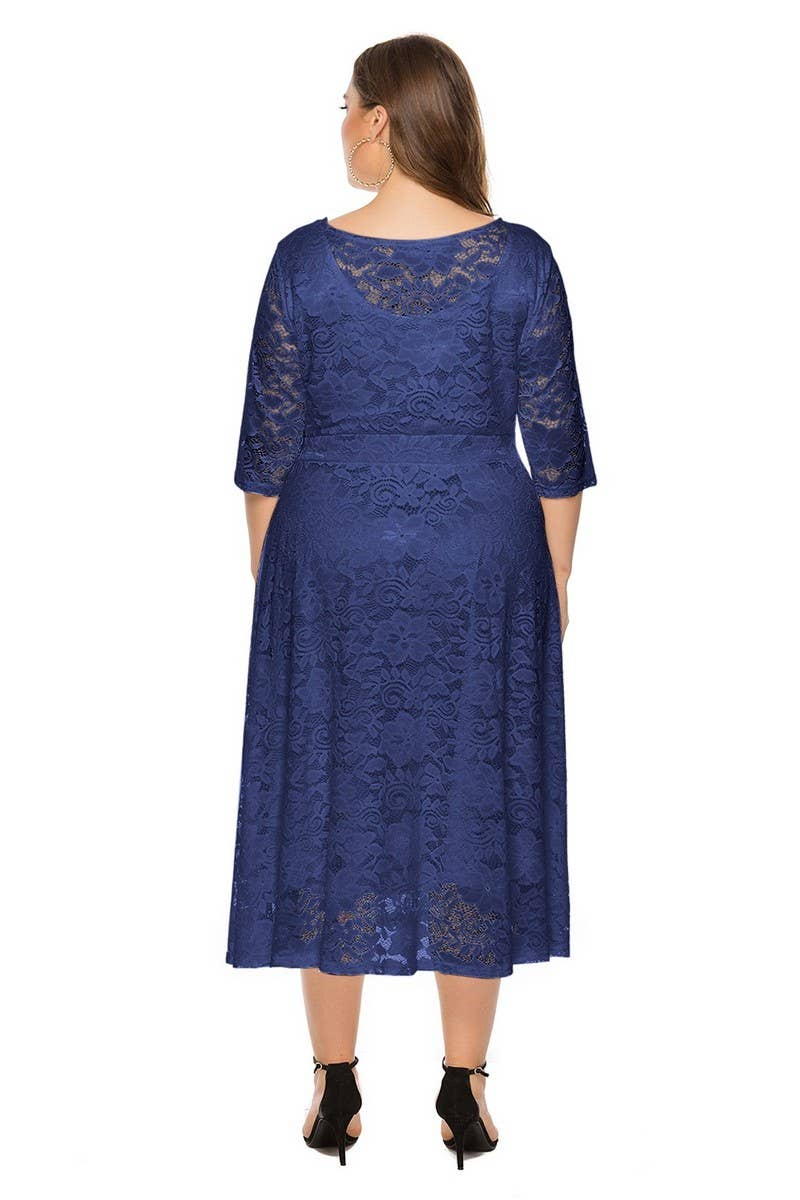CWDMD3207_PLUS SIZE LACE POCKET EVENING GOWN DRESS
