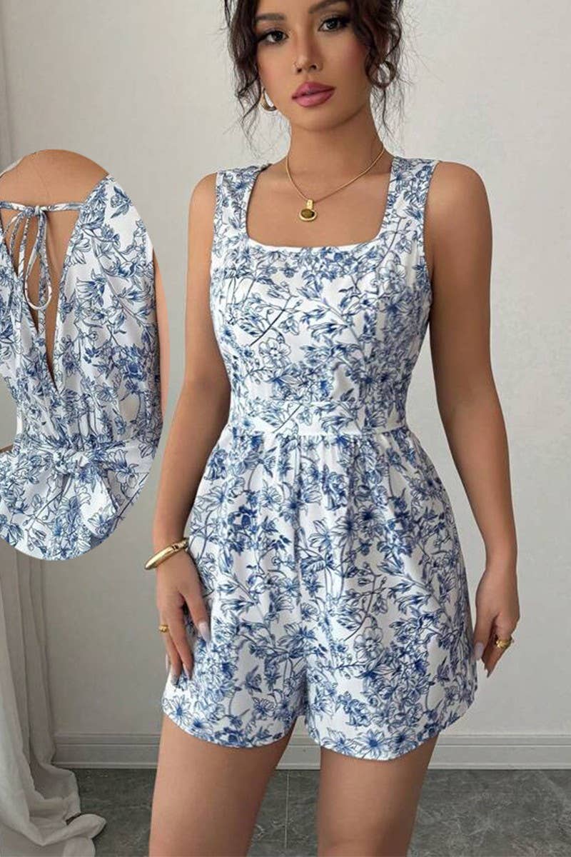 CWSBSSL0158_SUMMER FLORAL LACE-UP VEST JUMPSUIT