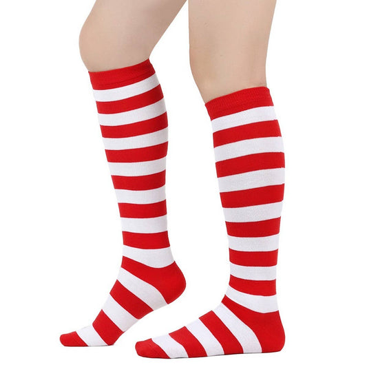 CWMM10060_STRIPED KNEE-HIGH SOCKS FOR CHRISTMAS