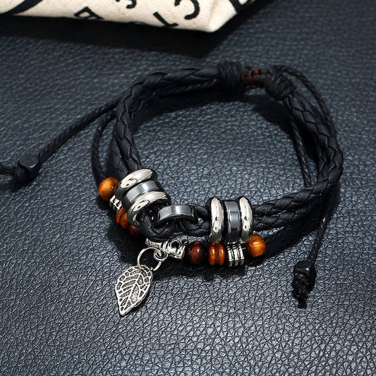 FASHIONABLE AND CREATIVE LEAF PENDANT BRACELET_CWMM4458