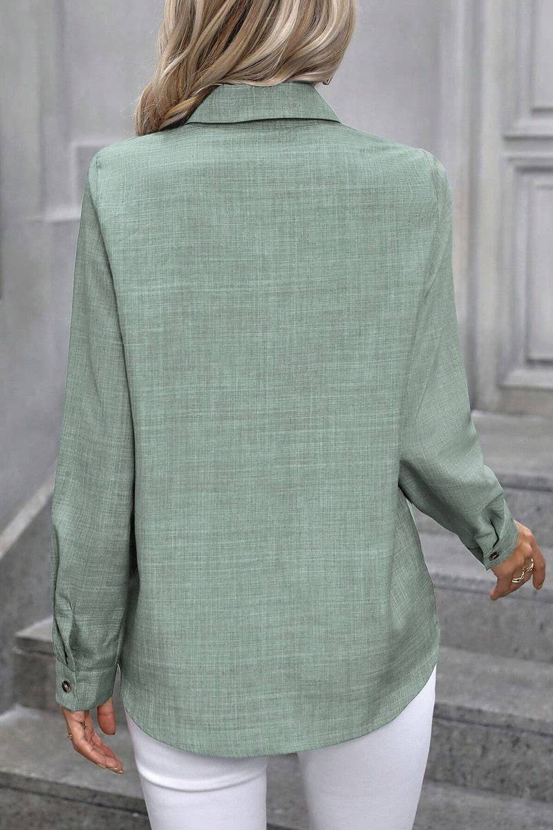 CWTTS1381_SPRING AND SUMMER SINGLE BREASTED LAPEL SHIRT