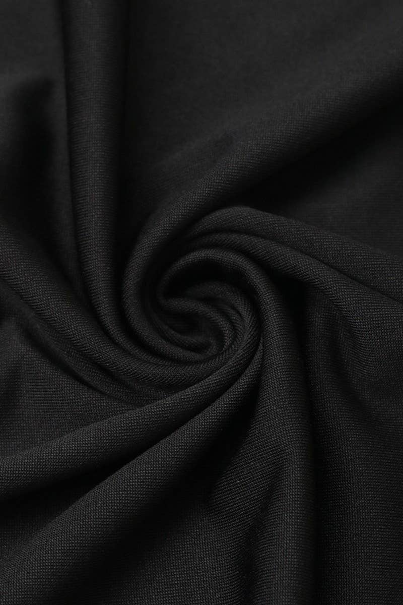 CWDHL0436_BLACK SLEEVELESS HALTER DRESS