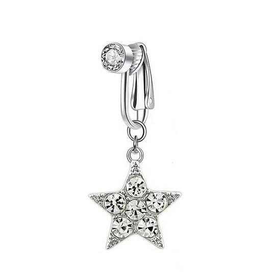 Crystal Moon Heart Butterfly Fake Navel Ring