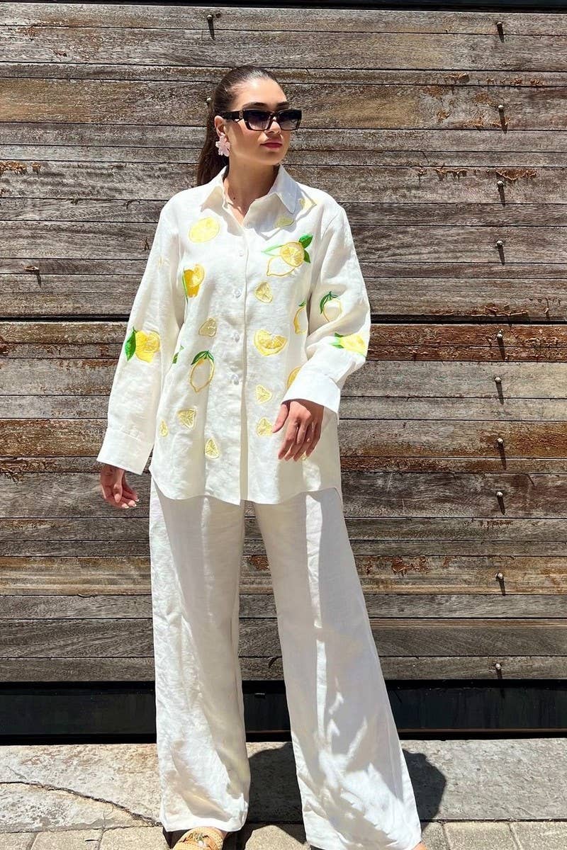 CWSTB1949_EMBROIDERED LONG SLEEVE SHIRT AND PANTS SET