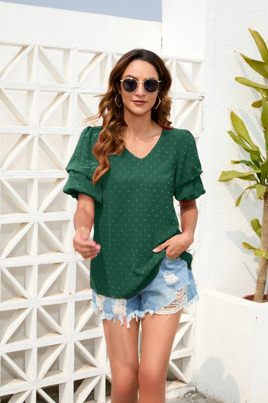 CWTBLS0811_LOOSE CASUAL VACATION T-SHIRT