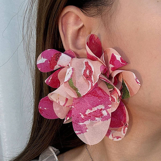 Boho Fabric Print  Handmade Artistic Earrings_CWMM6178